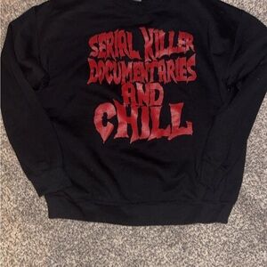 Gildan Black Crewneck Sweater with Red Graphic